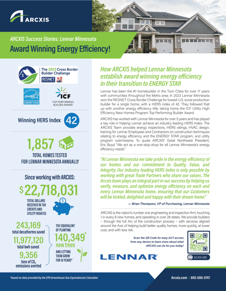 ARCXIS Case Study Lennar Minnesota Energy Star-1