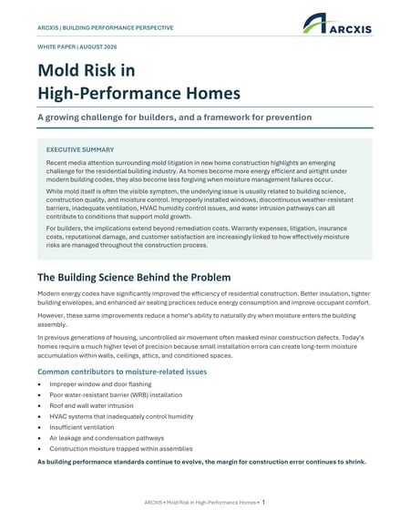 ARCXIS_Mold_Risk_in_High_Performance_Homes  8 27 2026_Page_1